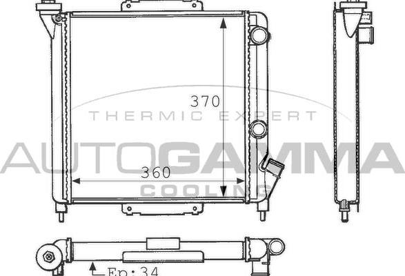 Autogamma 100825 - Radiators, Motora dzesēšanas sistēma autodraugiem.lv