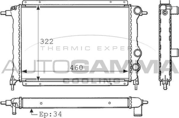 Autogamma 100874 - Radiators, Motora dzesēšanas sistēma autodraugiem.lv