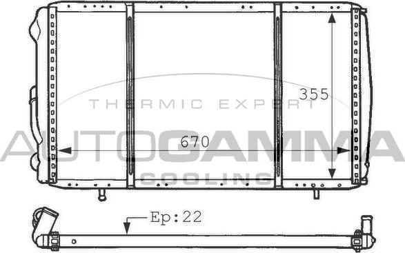 Autogamma 100871 - Radiators, Motora dzesēšanas sistēma autodraugiem.lv