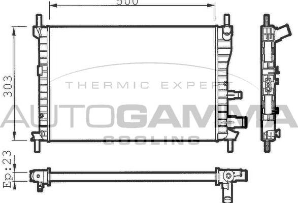 Autogamma 100356 - Radiators, Motora dzesēšanas sistēma autodraugiem.lv