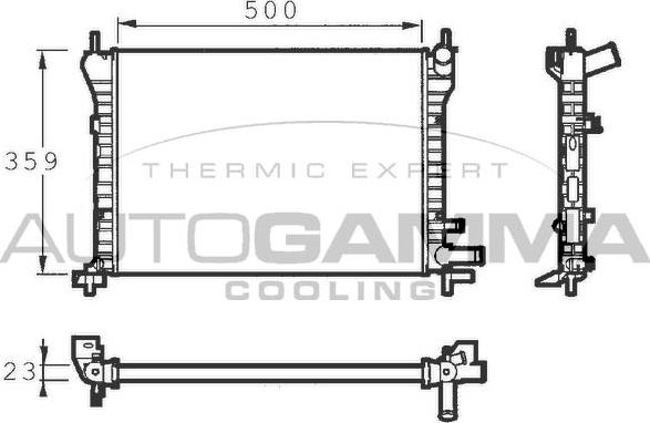 Autogamma 100357 - Radiators, Motora dzesēšanas sistēma autodraugiem.lv