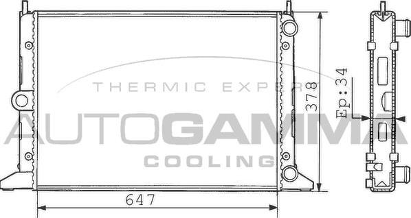 Autogamma 100360 - Radiators, Motora dzesēšanas sistēma autodraugiem.lv