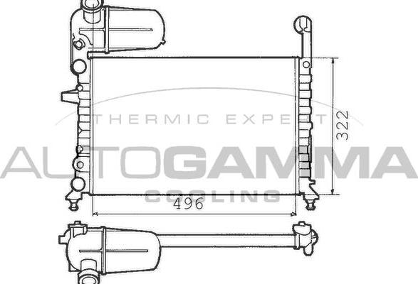 Autogamma 100307 - Radiators, Motora dzesēšanas sistēma autodraugiem.lv