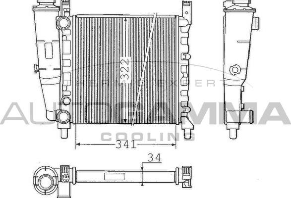 Autogamma 100312 - Radiators, Motora dzesēšanas sistēma autodraugiem.lv