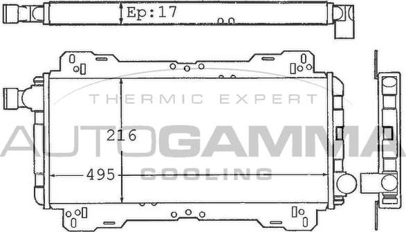 Autogamma 100335 - Radiators, Motora dzesēšanas sistēma autodraugiem.lv