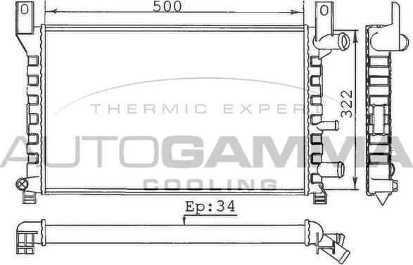 Autogamma 100330 - Radiators, Motora dzesēšanas sistēma autodraugiem.lv