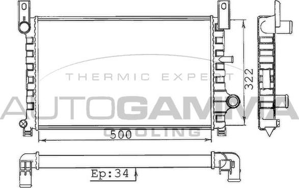 Autogamma 100331 - Radiators, Motora dzesēšanas sistēma autodraugiem.lv
