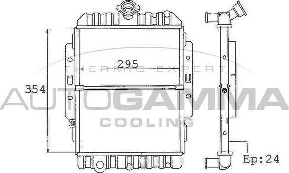 Autogamma 100244 - Radiators, Motora dzesēšanas sistēma autodraugiem.lv