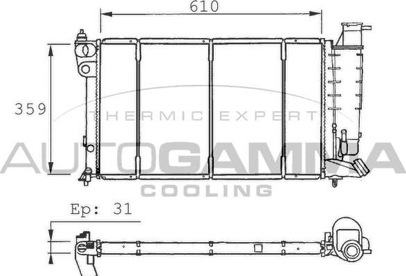 Autogamma 100235 - Radiators, Motora dzesēšanas sistēma autodraugiem.lv