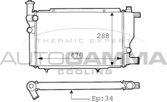 Autogamma 100741 - Radiators, Motora dzesēšanas sistēma autodraugiem.lv