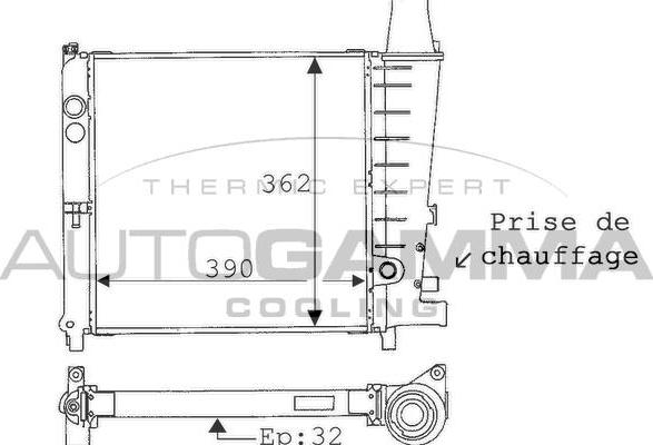 Autogamma 100759 - Radiators, Motora dzesēšanas sistēma autodraugiem.lv