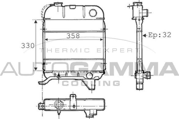 Autogamma 100762 - Radiators, Motora dzesēšanas sistēma autodraugiem.lv