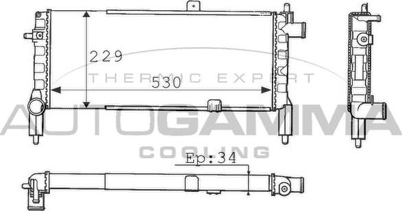 Autogamma 100706 - Radiators, Motora dzesēšanas sistēma autodraugiem.lv