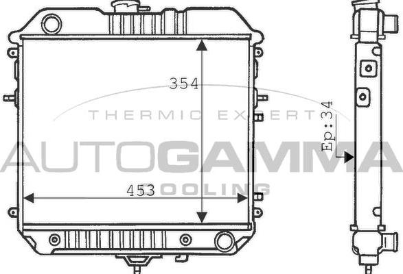 Autogamma 100714 - Radiators, Motora dzesēšanas sistēma autodraugiem.lv