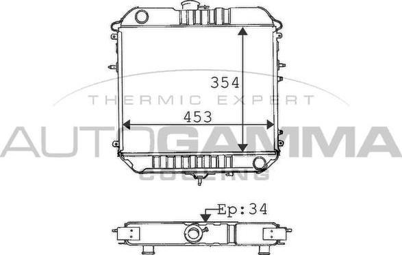 Autogamma 100716 - Radiators, Motora dzesēšanas sistēma autodraugiem.lv