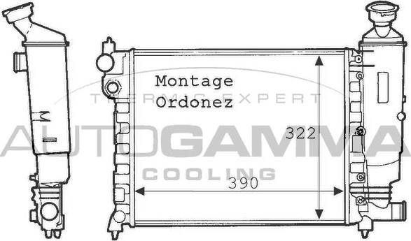 Autogamma 100731 - Radiators, Motora dzesēšanas sistēma autodraugiem.lv