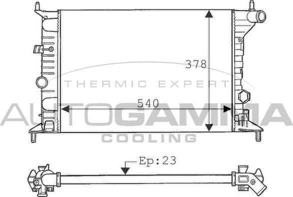 Autogamma 100729 - Radiators, Motora dzesēšanas sistēma autodraugiem.lv