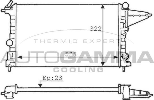 Autogamma 100726 - Radiators, Motora dzesēšanas sistēma autodraugiem.lv