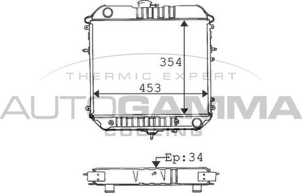 Autogamma 100722 - Radiators, Motora dzesēšanas sistēma autodraugiem.lv