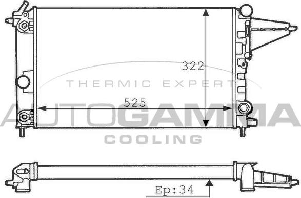 Autogamma 100727 - Radiators, Motora dzesēšanas sistēma autodraugiem.lv