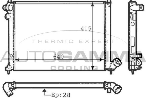 Autogamma 100778 - Radiators, Motora dzesēšanas sistēma autodraugiem.lv