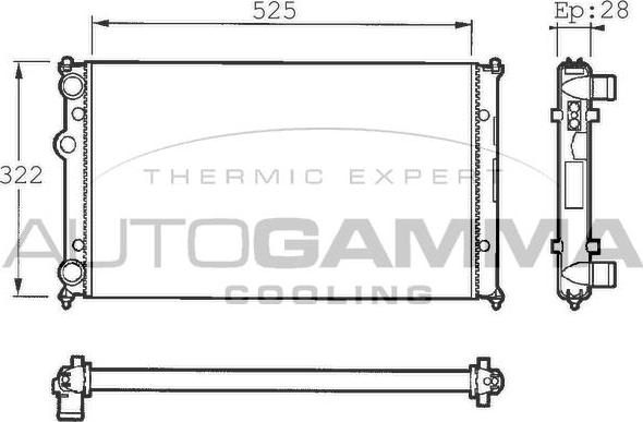 Autogamma 101413 - Radiators, Motora dzesēšanas sistēma autodraugiem.lv