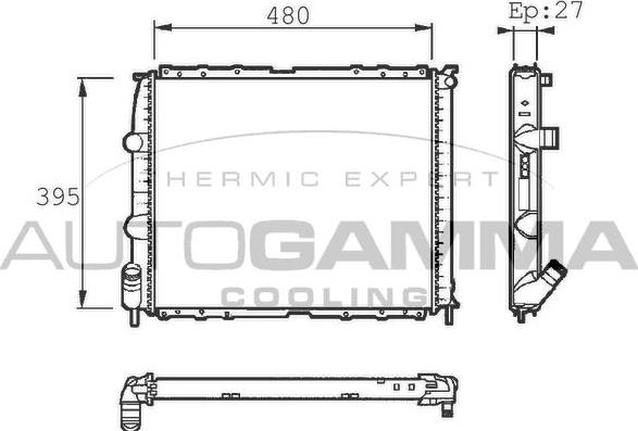 Autogamma 101422 - Radiators, Motora dzesēšanas sistēma autodraugiem.lv