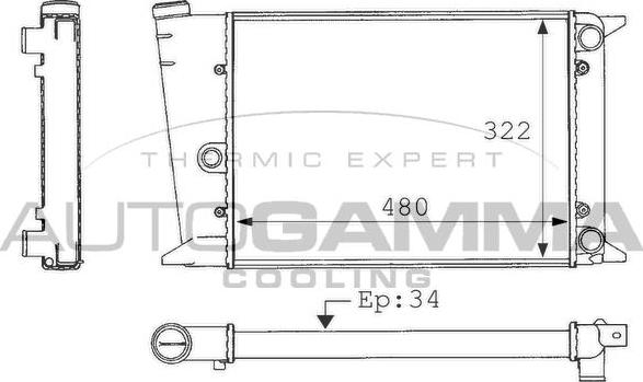 Autogamma 101049 - Radiators, Motora dzesēšanas sistēma autodraugiem.lv