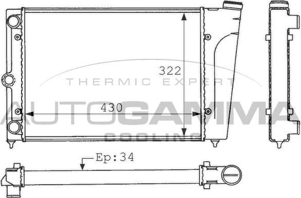 Autogamma 101040 - Radiators, Motora dzesēšanas sistēma autodraugiem.lv