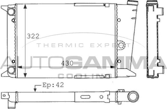 Autogamma 101043 - Radiators, Motora dzesēšanas sistēma autodraugiem.lv