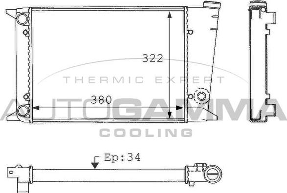 Autogamma 101042 - Radiators, Motora dzesēšanas sistēma autodraugiem.lv