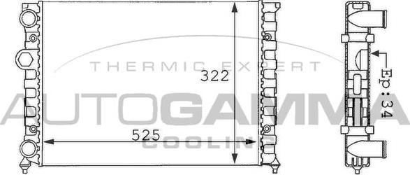 Autogamma 101056 - Radiators, Motora dzesēšanas sistēma autodraugiem.lv