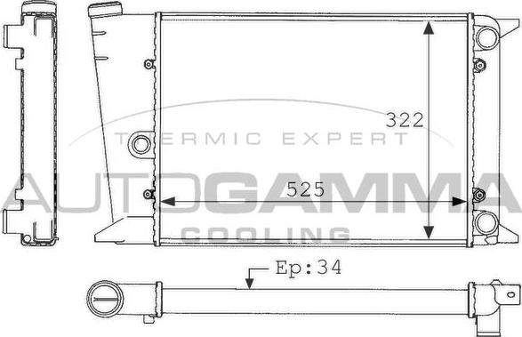 Autogamma 101050 - Radiators, Motora dzesēšanas sistēma autodraugiem.lv