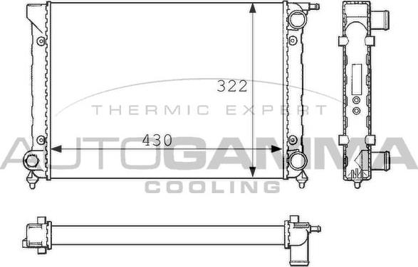 Autogamma 101051 - Radiators, Motora dzesēšanas sistēma autodraugiem.lv