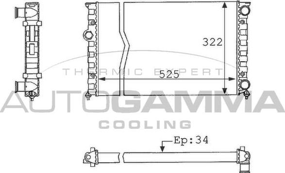 Autogamma 101058 - Radiators, Motora dzesēšanas sistēma autodraugiem.lv