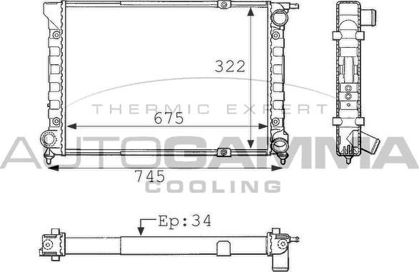 Autogamma 101053 - Radiators, Motora dzesēšanas sistēma autodraugiem.lv