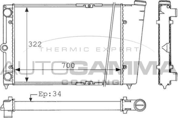 Autogamma 101065 - Radiators, Motora dzesēšanas sistēma autodraugiem.lv