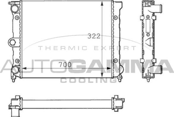 Autogamma 101066 - Radiators, Motora dzesēšanas sistēma autodraugiem.lv