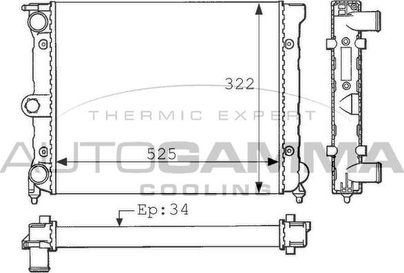 Autogamma 101038 - Radiators, Motora dzesēšanas sistēma autodraugiem.lv