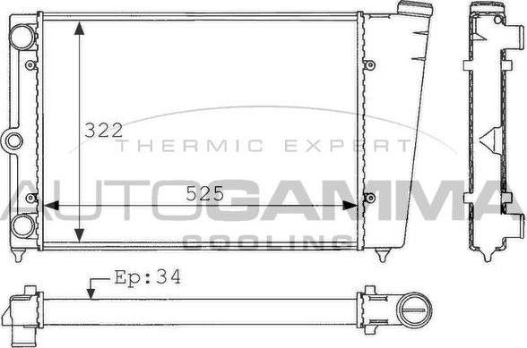 Autogamma 101037 - Radiators, Motora dzesēšanas sistēma autodraugiem.lv