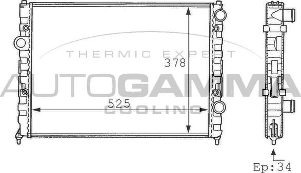 Autogamma 101075 - Radiators, Motora dzesēšanas sistēma autodraugiem.lv