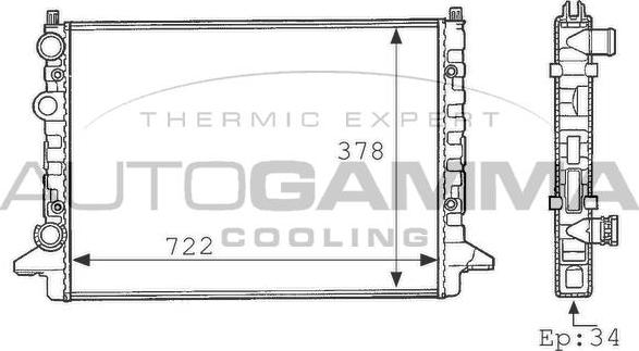Autogamma 101077 - Radiators, Motora dzesēšanas sistēma autodraugiem.lv