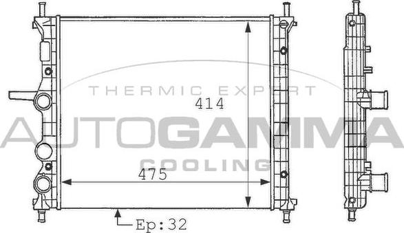 Autogamma 101166 - Radiators, Motora dzesēšanas sistēma autodraugiem.lv