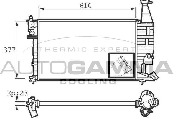 Autogamma 101175 - Radiators, Motora dzesēšanas sistēma autodraugiem.lv