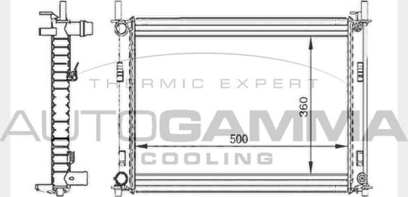 Autogamma 103418 - Radiators, Motora dzesēšanas sistēma autodraugiem.lv