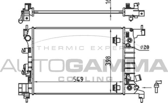 Autogamma 107528 - Radiators, Motora dzesēšanas sistēma autodraugiem.lv