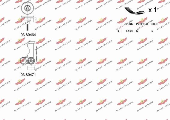 Autokit 06.0061 - Ķīļrievu siksnu komplekts autodraugiem.lv