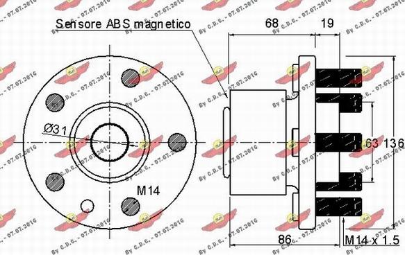 Autokit 01.97751 - Riteņa rumbas gultņa komplekts autodraugiem.lv