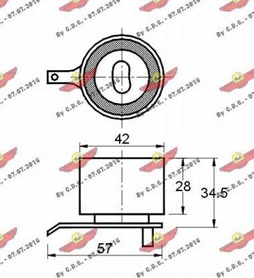 Autokit 03.427 - Spriegotājrullītis, Gāzu sadales mehānisma piedziņas siksna autodraugiem.lv