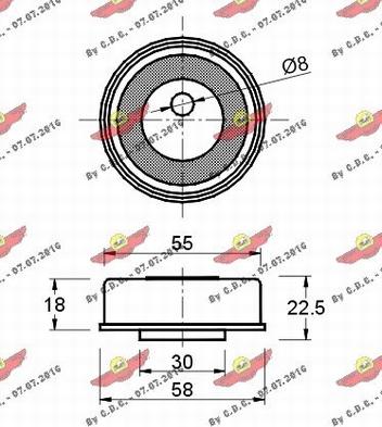 Autokit 03.583 - Spriegotājrullītis, Gāzu sadales mehānisma piedziņas siksna autodraugiem.lv